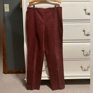 Worth burgundy corduroy straight leg pants size 6